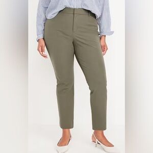 DARK GREEN Straight-Leg ankle Pants